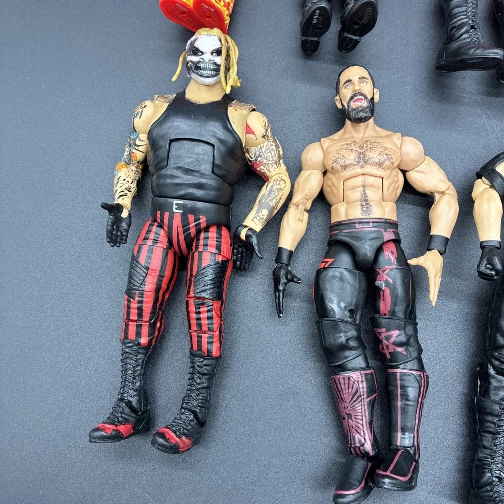 WWE Mattel Wrestling Action Figure Lot of 9 Elite Basic Bray Wyatt Kane Roman